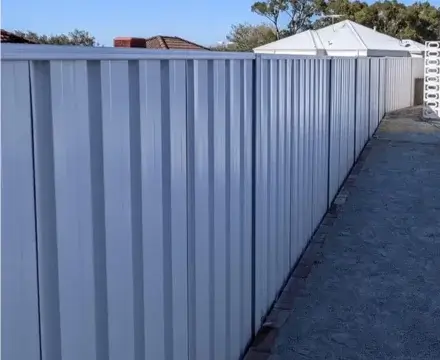 White colorbond fence