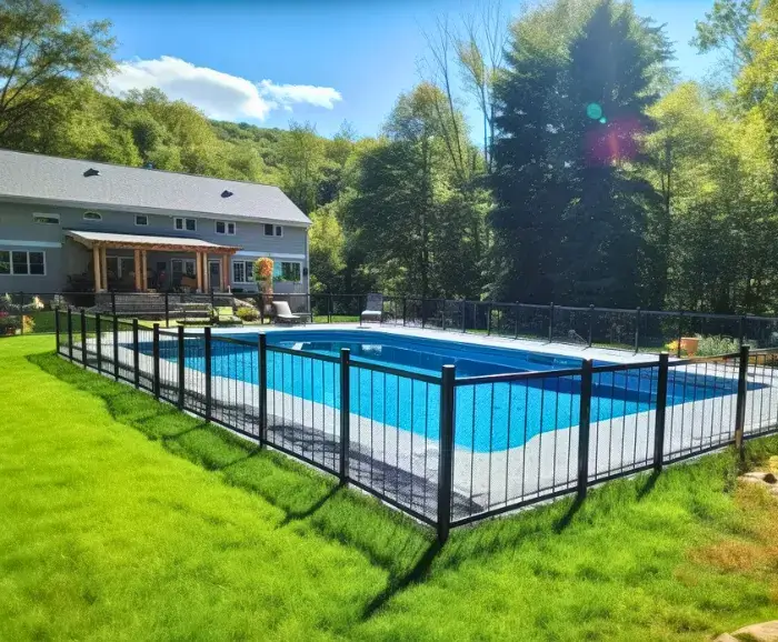 Pool with aluminium fence in Newcastle