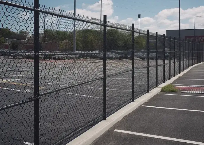 Parking lot with commercial fence in Newcastle