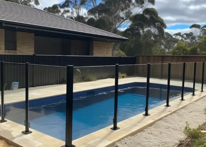 Pool with glass fence in Newcastle